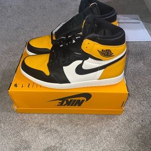 Brand New and Never Worn. Nike Air Jordan 1 Yellow Toe size 11 sneaker.